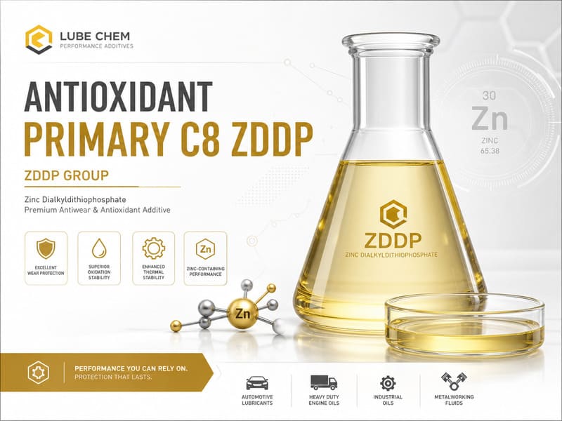 Primary C8 ZDDP 2-ethylhexyl lubricant additive