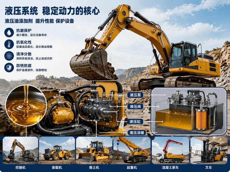 Hydraulic oil anti-wear and antifoam additives