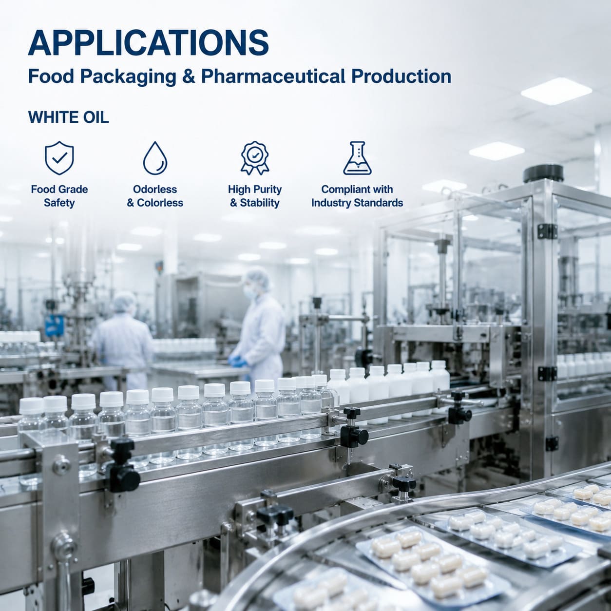USP white oil for food packaging and pharmaceutical applications
