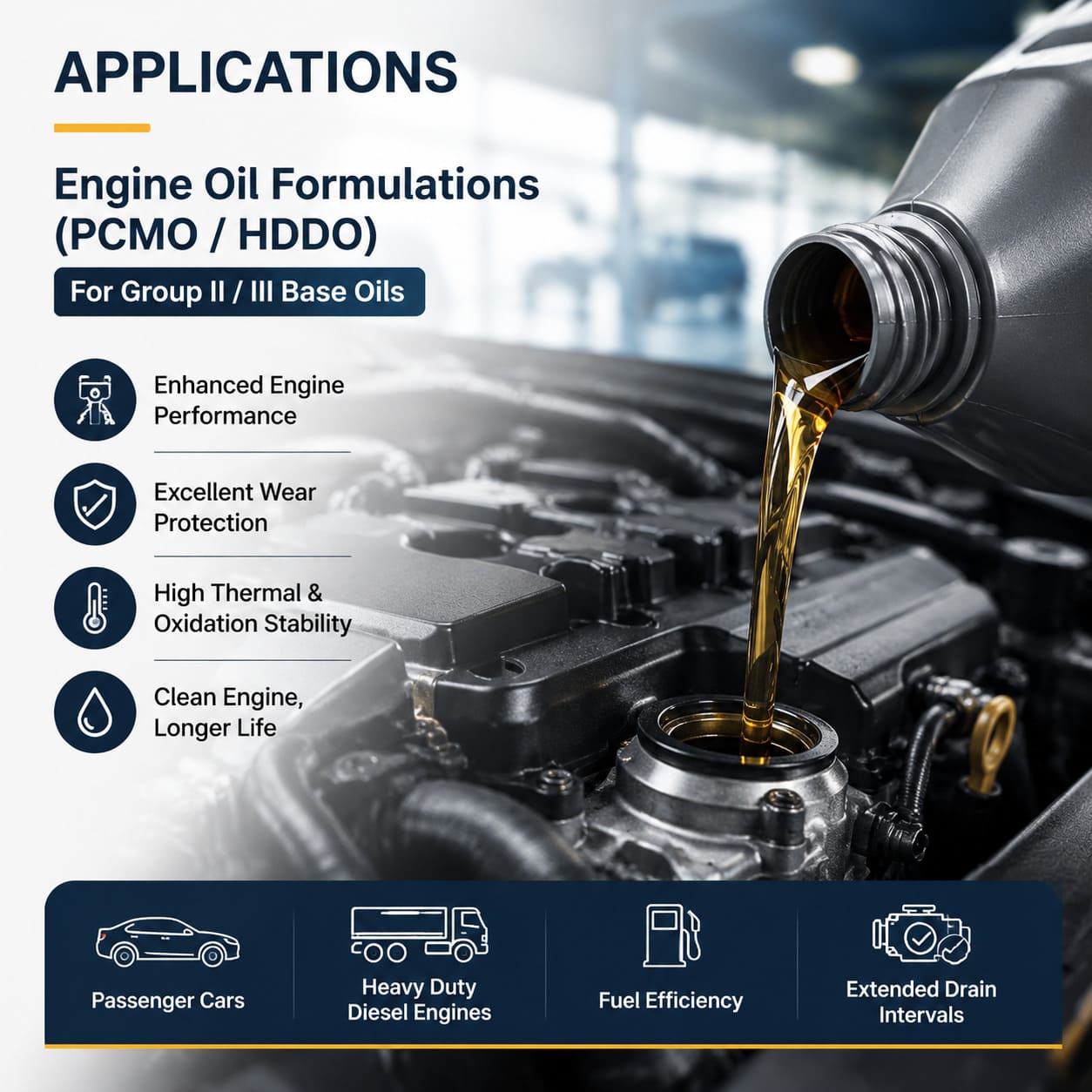 Group II and Group III base oil for engine oil and ATF formulation