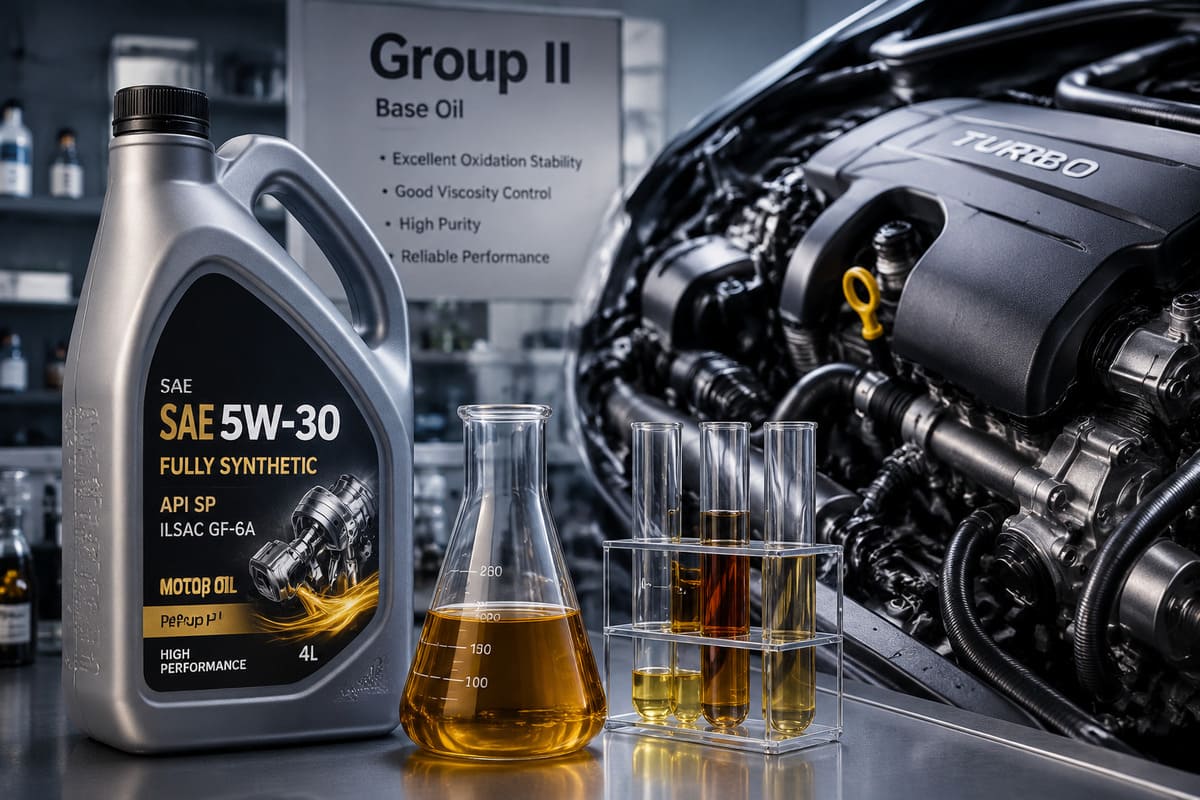 Group II base oil for passenger car engine oil PCMO formulations