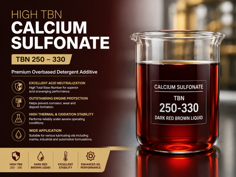High TBN calcium sulfonate detergent additive 250–330 TBN