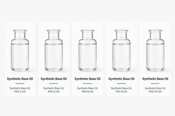 Synthetic base oil — PAO 2, 4, 6, 8, 10, 40, 100 cSt and ester (Group IV / V)