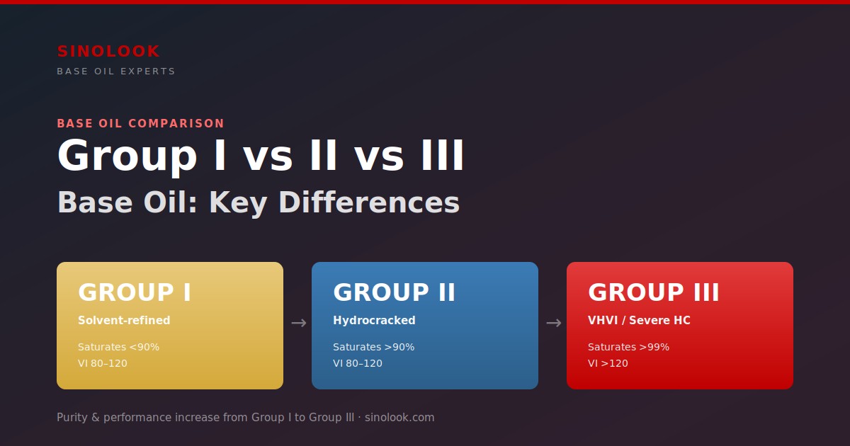Group I vs Group II vs Group III base oil comparison