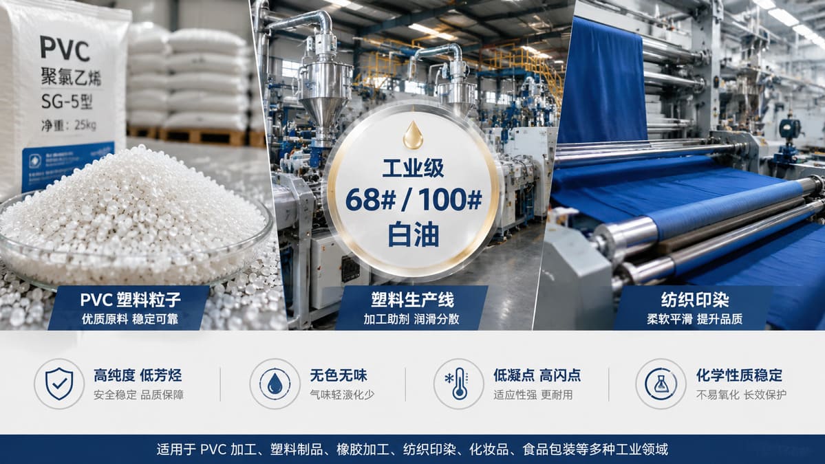 Industrial white oil for plastics PVC PS polystyrene processing