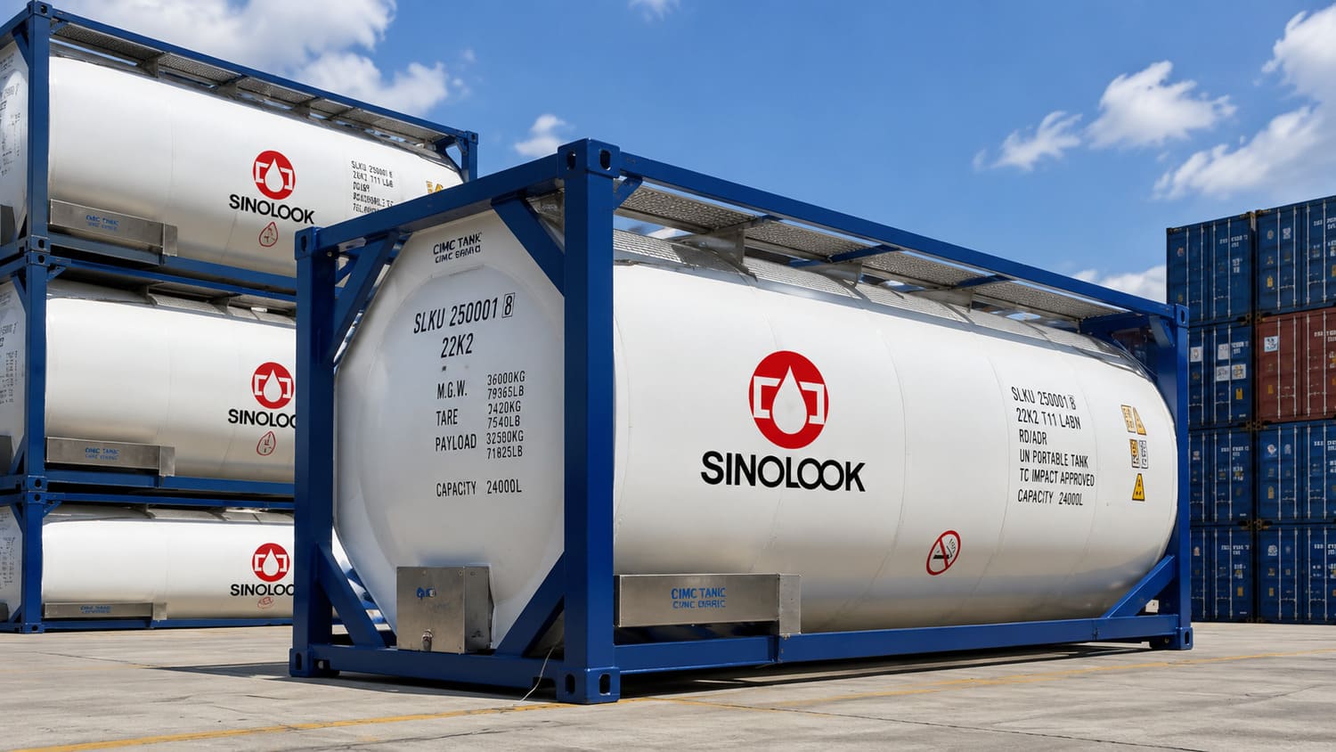 ISO tank container with Sinolook branding