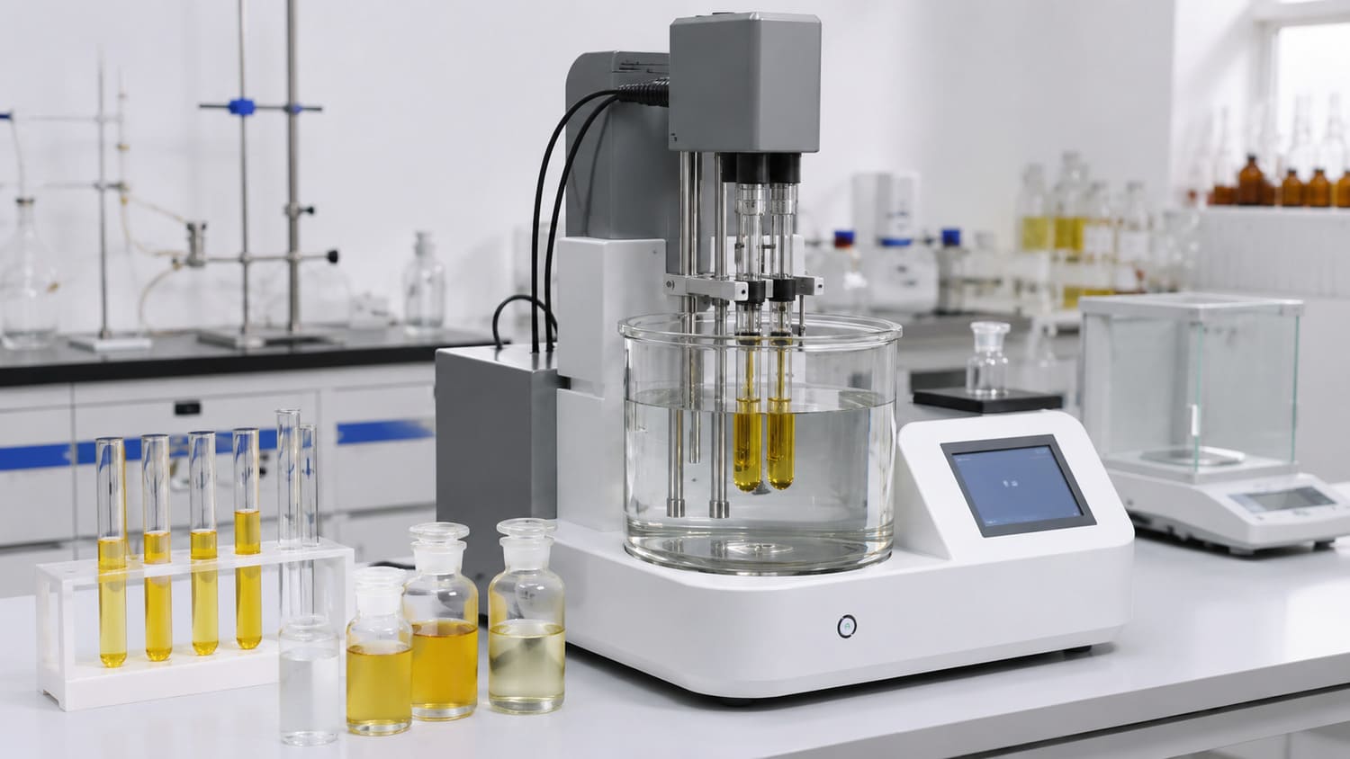 In-house laboratory ASTM testing for base oil quality control