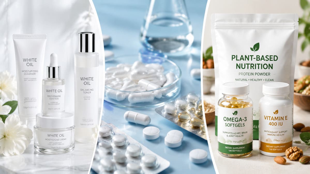 Refined white oil for cosmetics personal care baby oil and skin care